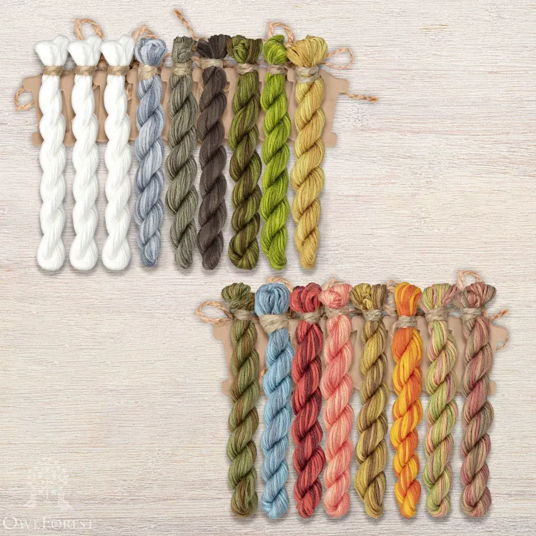 Set of OwlForest Hand-Dyed Threads for the “The Samson Fountain” Chart ...
