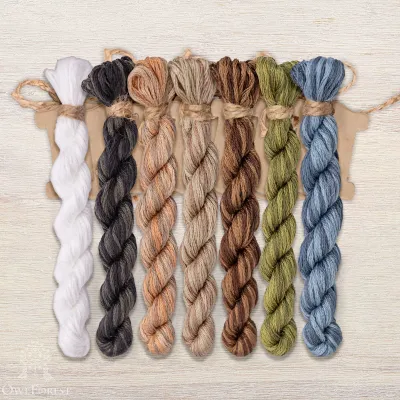 Set of OwlForest Hand-Dyed Threads for the “Sparrows” Chart (DMC)