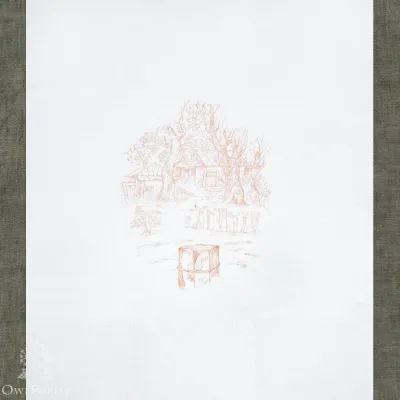 Printed Fabric “Village”, 30ct