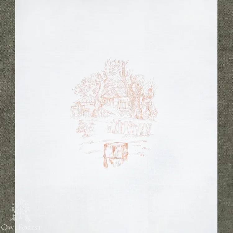 Printed Fabric “Village”, 30ct