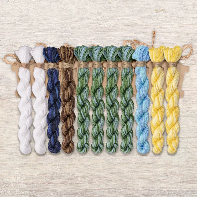 Set of OwlForest Hand-Dyed Threads for the “Spring Is Coming” (DMC) 