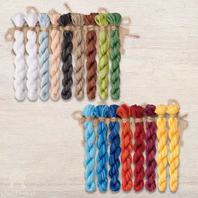 Set of OwlForest Hand-Dyed Threads for the “Easter Miniatures” Chart (DMC)