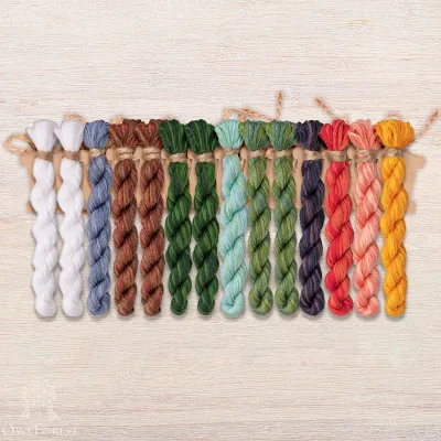 Set of OwlForest Hand-Dyed Threads for the “Summer in the Village” Chart (DMC)