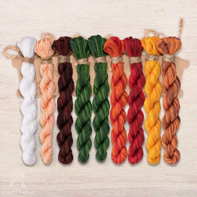 Set of OwlForest Hand-Dyed Threads for the “Gnome Studio. Pottery” Chart (DMC)