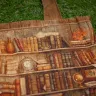 “Bookcase” Linen Shopping Bag 