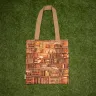 “Bookcase” Linen Shopping Bag 