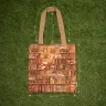 “Bookcase” Linen Shopping Bag 