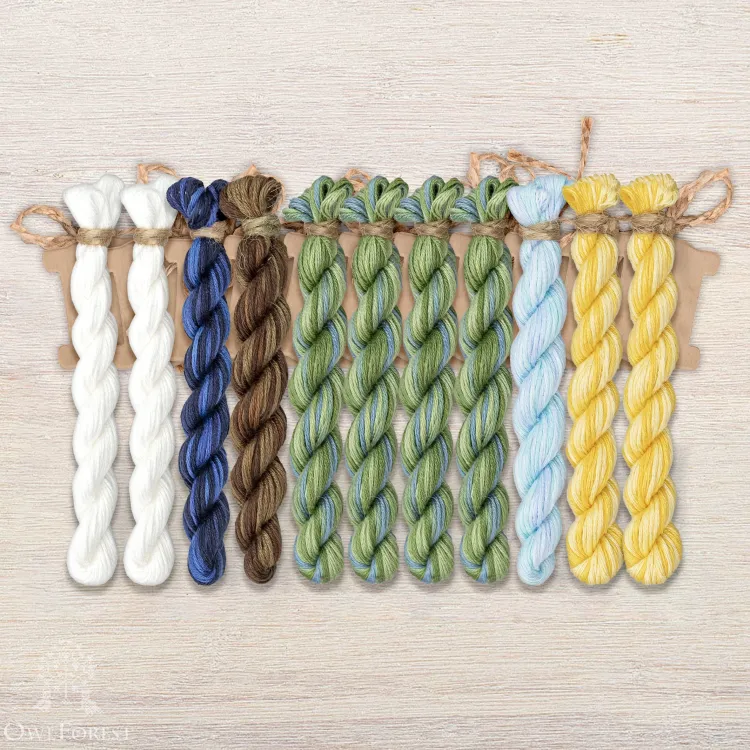 Set of OwlForest Hand-Dyed Threads for the “Spring Is Coming” (Thread Trade n.a. Kirov) 