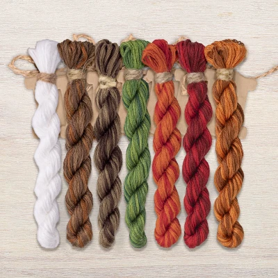Set of OwlForest Hand-Dyed Threads for the “Crowfield Tree” (DMC) 
