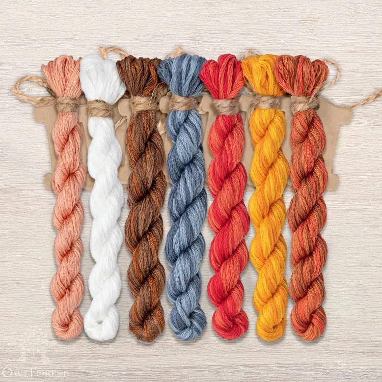 Set of OwlForest Hand-Dyed Threads for “Proverbs. About the Infinity of House Work” Chart (DMC)