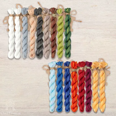 Set of OwlForest Hand-Dyed Threads for the “Easter Miniatures” Chart (Thread Trade n.a. Kirov)