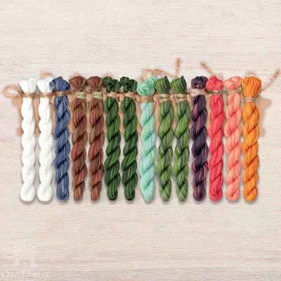 Set of OwlForest Hand-Dyed Threads for the “Summer in the Village” Chart (Thread Trade n.a. Kirov)