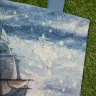 “Columba constellation” Linen Shopping Bag 
