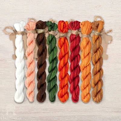 Set of OwlForest Hand-Dyed Threads for the “Gnome Studio. Pottery” Chart (Thread Trade n.a. Kirov)
