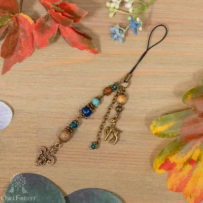 Scissor Fob “Wondrous Garden Custodians” Bronzy Metal Color Fittings