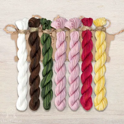Set of OwlForest Hand-Dyed Threads for the “Easter Bow” Chart (Thread Trade n.a. Kirov)