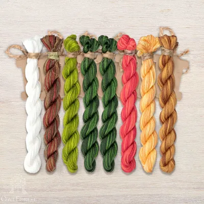 Set of OwlForest Hand-Dyed Threads for the “Chestnut” Chart (Thread Trade n.a. Kirov)