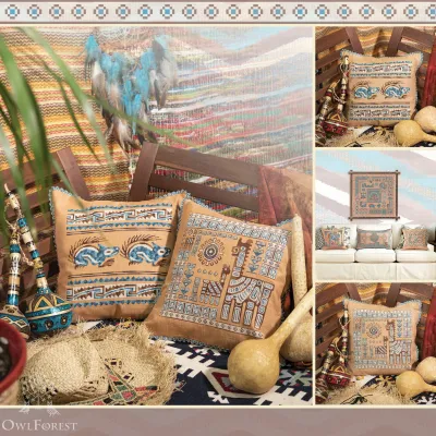 Twin-wire Binding Booklet of the Embroidery Charts “Mesoamerican Motifs” 3 colors