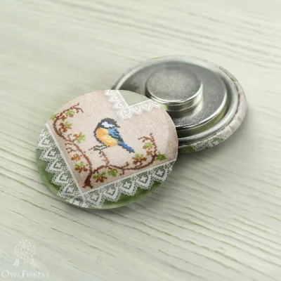 Magnet Needle Minder “Lace Framed Titmouse”