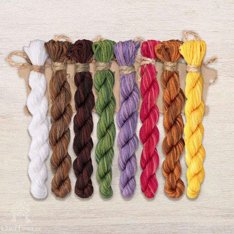 Set of OwlForest Hand-Dyed Threads for the “Flower Festival” (DMC) 