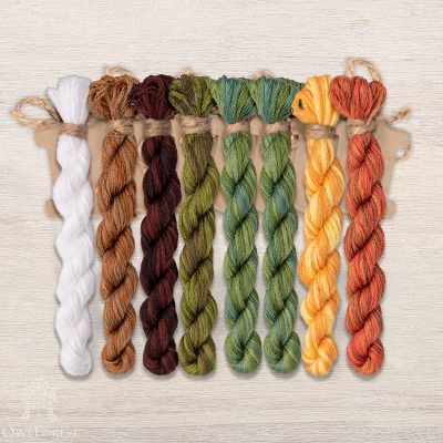 Set of OwlForest Hand-Dyed Threads for the “Fox Forest” Chart (DMC)