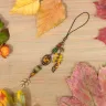 Scissor Fob “Seabuckthorn Summer” Bronzy Metal Color Fittings