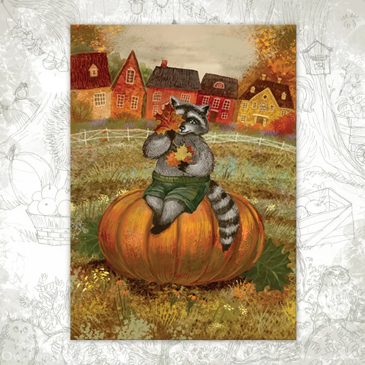 “The Biggest  Pumpkin” Postcard