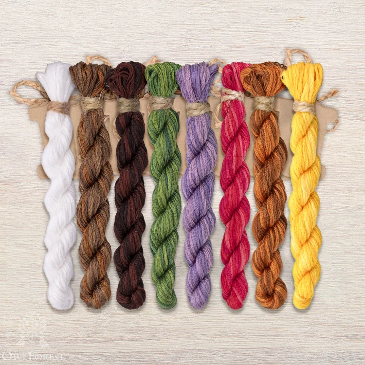 Set of OwlForest Hand-Dyed Threads for the “Flower Festival” (Thread Trade n.a. Kirov) 