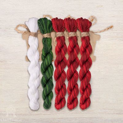 Set of OwlForest Hand-Dyed Threads for the Embroidery Chart “Silver Hoof. Christmas” (DMC)