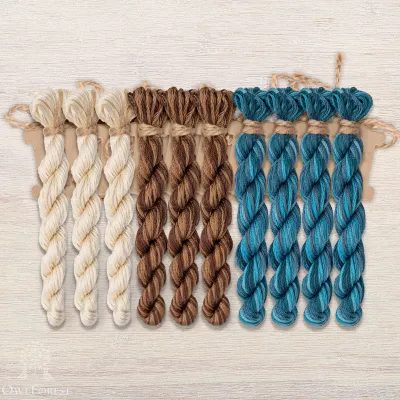Set of OwlForest Hand-Dyed Threads for the “Mesoamerican Motifs” Charts (DMC) 3 colors