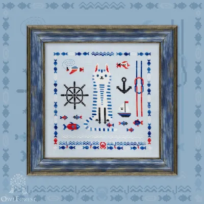 Digital embroidery chart “The Cat and the Sea”