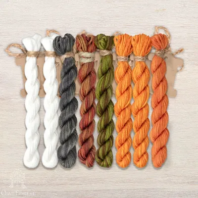 Set of OwlForest Hand-Dyed Threads for the “Fox” Chart (Thread Trade n.a. Kirov)