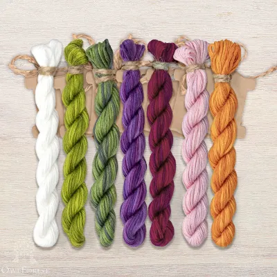 Set of OwlForest Hand-Dyed Threads for the “Color of the Spring” Chart (Thread Trade n.a. Kirov)