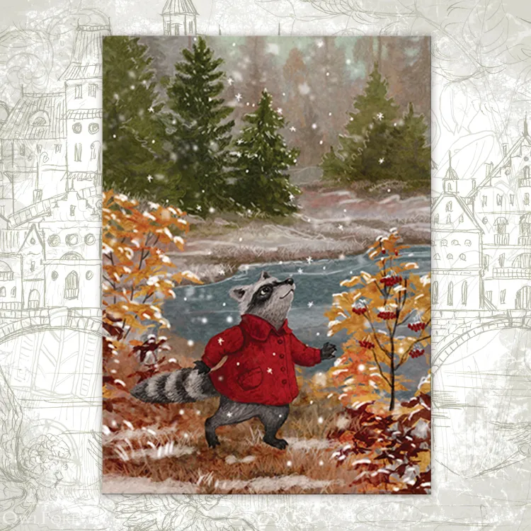 “First Snow” Postcard