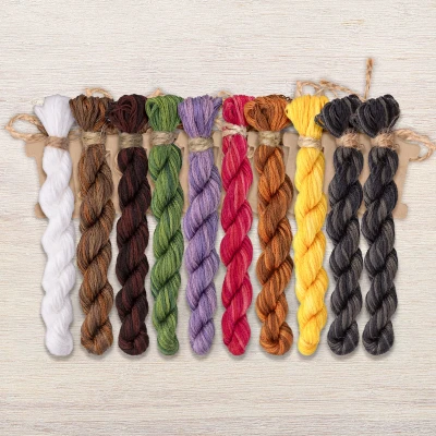 Set of OwlForest Hand-Dyed Threads for the “Breath of Spring” (DMC) 