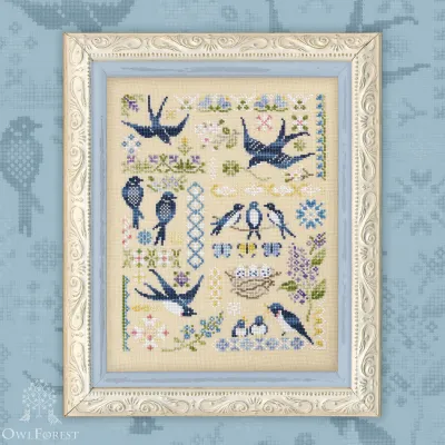 Printed embroidery chart “Swallows”