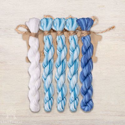 Set of OwlForest Hand-Dyed Threads for the “Silver Hoof. Frost Patterns” Chart (DMC)