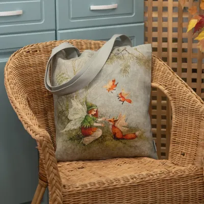 “Fairy and Foxes” Linen Shopping Bag 