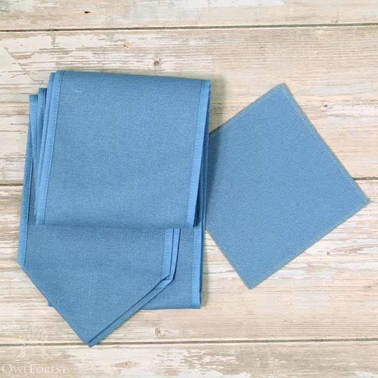 Fabric with binding for the “Lemon Bow” chart