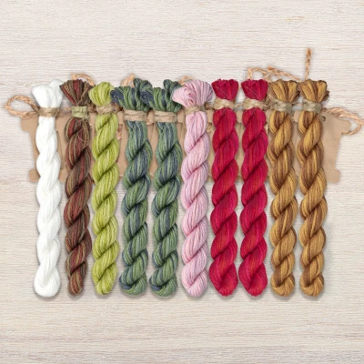 Set of OwlForest Hand-Dyed Threads for the “Summer Lullaby” Chart (Thread Trade n.a. Kirov)