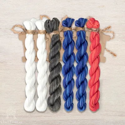 Set of OwlForest Hand-Dyed Threads for the “The Cat and the Sea” Chart (Thread Trade n.a. Kirov)
