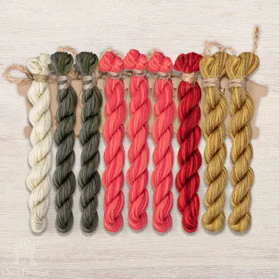 Set of OwlForest Hand-Dyed Threads for the “Painted Distaff” Chart (Thread Trade n.a. Kirov)