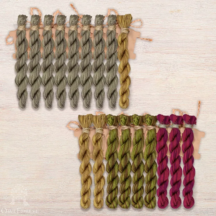 Set of OwlForest Hand-Dyed Threads for the “Star Dragon” Chart (Thread Trade n.a. Kirov)