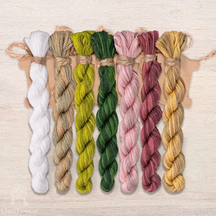 Set of OwlForest Hand-Dyed Threads for the “Snail Houses. Tulips” Chart (DMC)