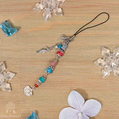 Scissor Fob “Southern Seas Beauty” Silver Metal Color Fittings