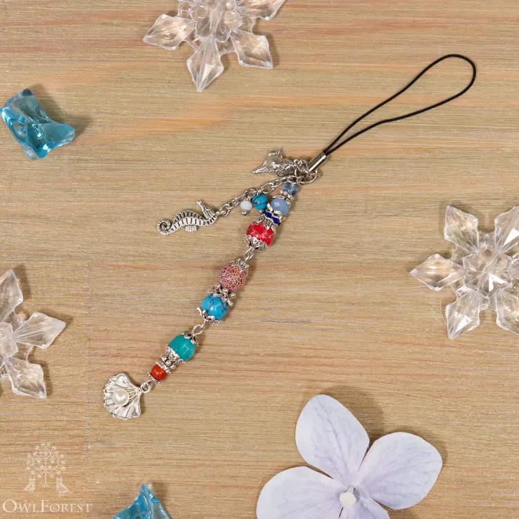 Scissor Fob “Southern Seas Beauty” Silver Metal Color Fittings