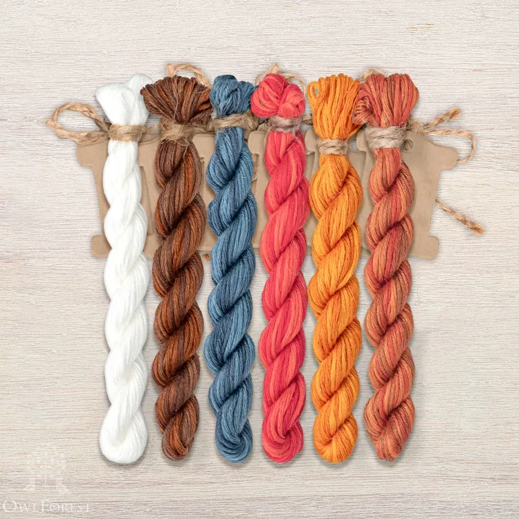 Set of OwlForest Hand-Dyed Threads for “Proverbs. About the Value of Hospitality” Chart (Thread Trade n.a. Kirov)