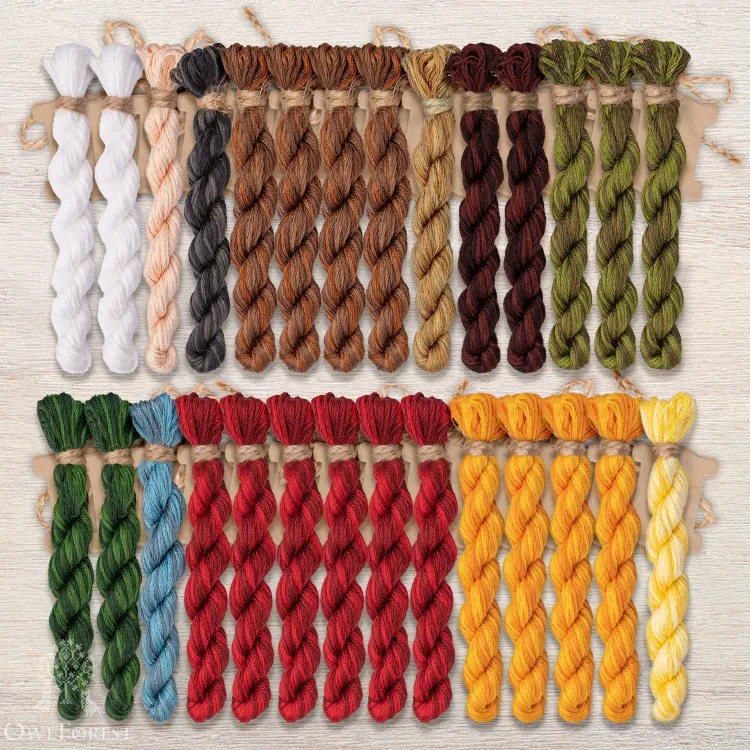 Set of OwlForest Hand-Dyed Threads for the “Fairy Tale Alphabet” Chart (DMC)