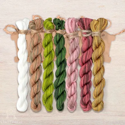 Set of OwlForest Hand-Dyed Threads for the “Snail Houses. Tulips” Chart  (Thread Trade n.a. Kirov)