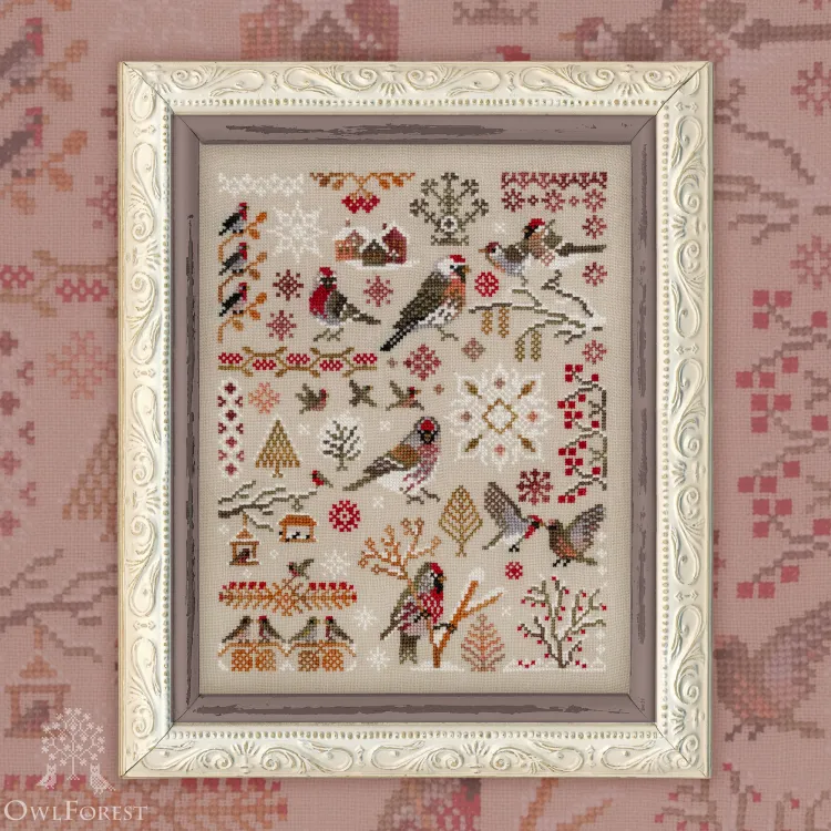 Printed embroidery chart “Redpolls”